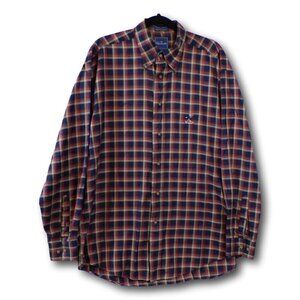 Mens Faconnable Plaid Button Down Shirt Size: L